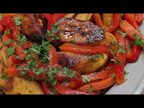 How to Make Fried Sweet Plantains with Hot Honey and Fire-Roasted Bell Peppers