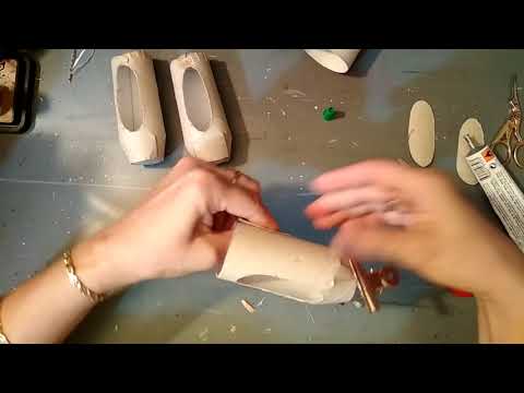 How to ballet slippers  from toilet paper rolls