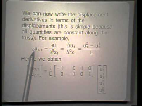 2-Node Truss Element - Total Lagrangian Formulation