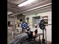 bench press 110kg with close grip 15 reps 5 sets with legs up