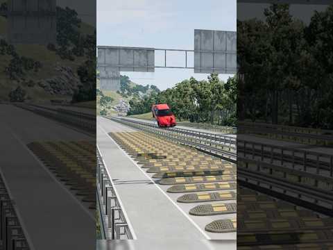 Cars VS 70 Oversized Speedbumps #beamng #beamngdrive #cars #crash #dashcam