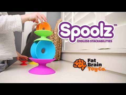 Відео огляд Пірамідка Башта з кольорових котушок, Fat Brain Toys Spoolz