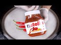 Ice Cream Rolls Nutella With Chili Icecream Rolls