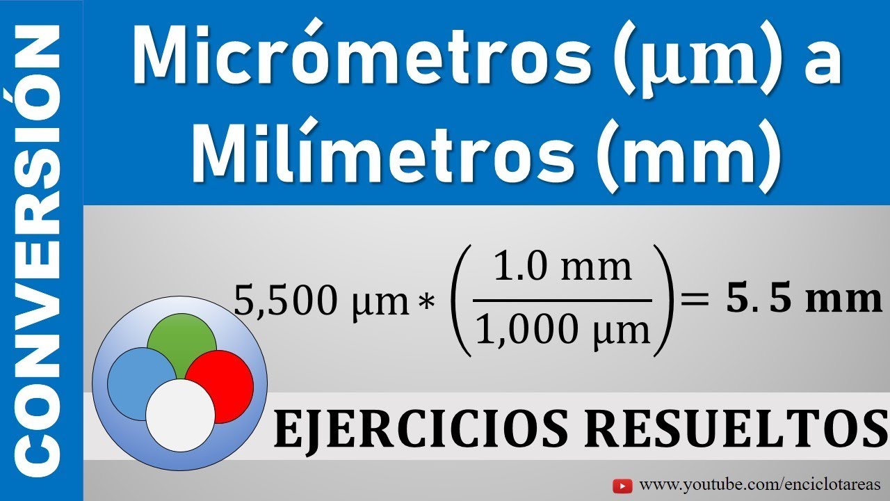 Conversión de Micrómetros (µm) a Milímetros (mm) - µm a mm