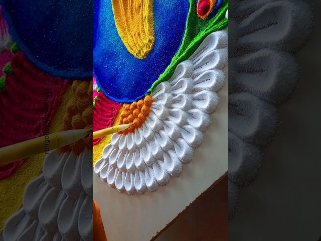 Peacock rangoli design for festivals by jeet - video 2