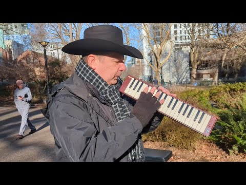 Busker Tango Cowboy playing 'Tango La Cumparsita' by Gerardo Matos Rodríguez @ Denny Park 01.22.25