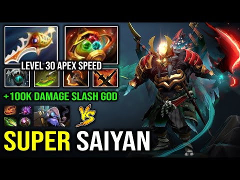 SUPER SAIYAN Level 30 APEX Juggernaut +100K Damage with Divine Rapier Vs Annoying Tinker DotA 2