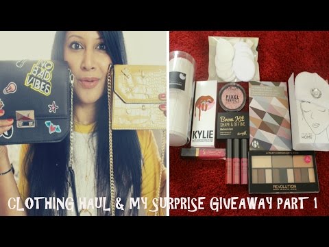 CLOTHING HAUL & THE GIVEAWAY SPECIAL :- NYX/KYLIELIPKIT/MAKEUP REVOLUTION AND MORE... Video
