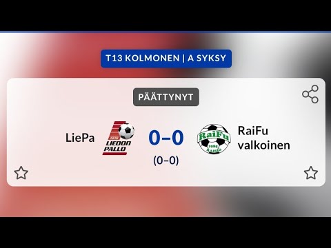 LiePa - RaiFu valkoinen (T13 Kolmonen, 13.8.2022.)