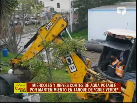 Miércoles y Jueves cortes de agua potable por mantenimiento en tanque de Cruz Verde