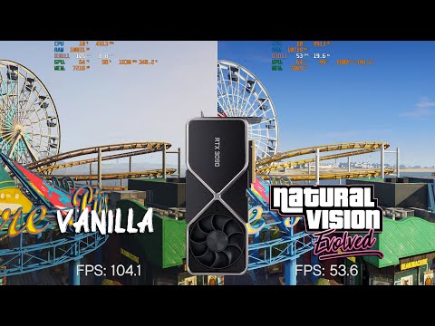 GTA V Vanilla vs NaturalVision Evolved (NVE) Medium ENB 4K Benchmark | RTX 3090 FPS Comparision