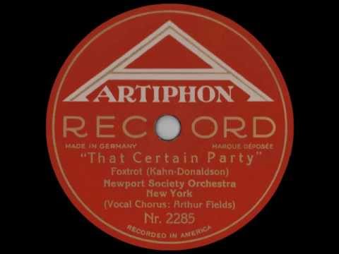 Ben Selvin: THAT CERTAIN PARTY (1925)