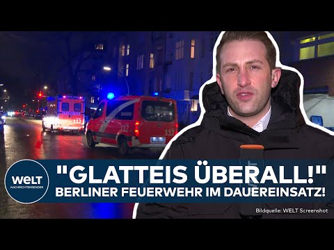 "GLATTEIS ÜBERALL!" Stürze und Unfälle - Berliner Feuerwehr im Dauereinsatz!