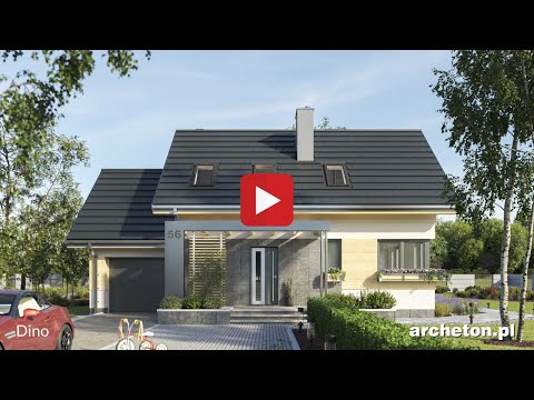 Projekt domu Dino - archeton pl - z użytkowym poddaszem 135,8 m2
