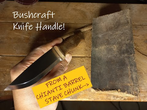 How to make a knife handle || DIY From Chianti barrel stave (Brisa Trapper 95)