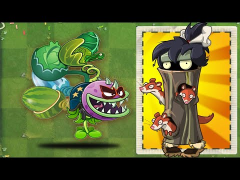 PvZ 2 Challenge - 50 Plants Max Level Vs 45 Weasel Hoarder Zombie Level 15 - Who will win？