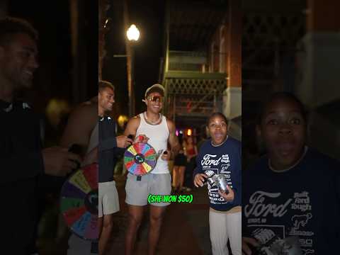 She landed right on the money😂#jewelry #spinthewheel #giveaway #icelab #streetinterview #chain