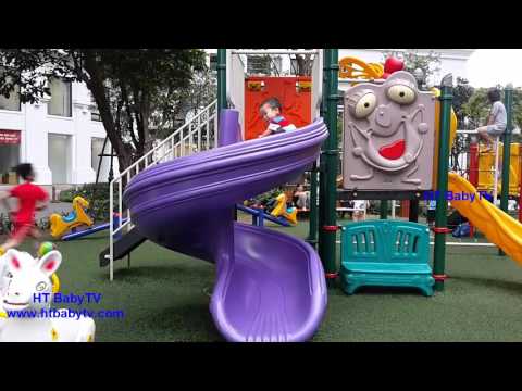 Outdoor Playground Family Fun for Kids Playing Slides | Royal city Hanoi Park No2 by HT BabyTV Video