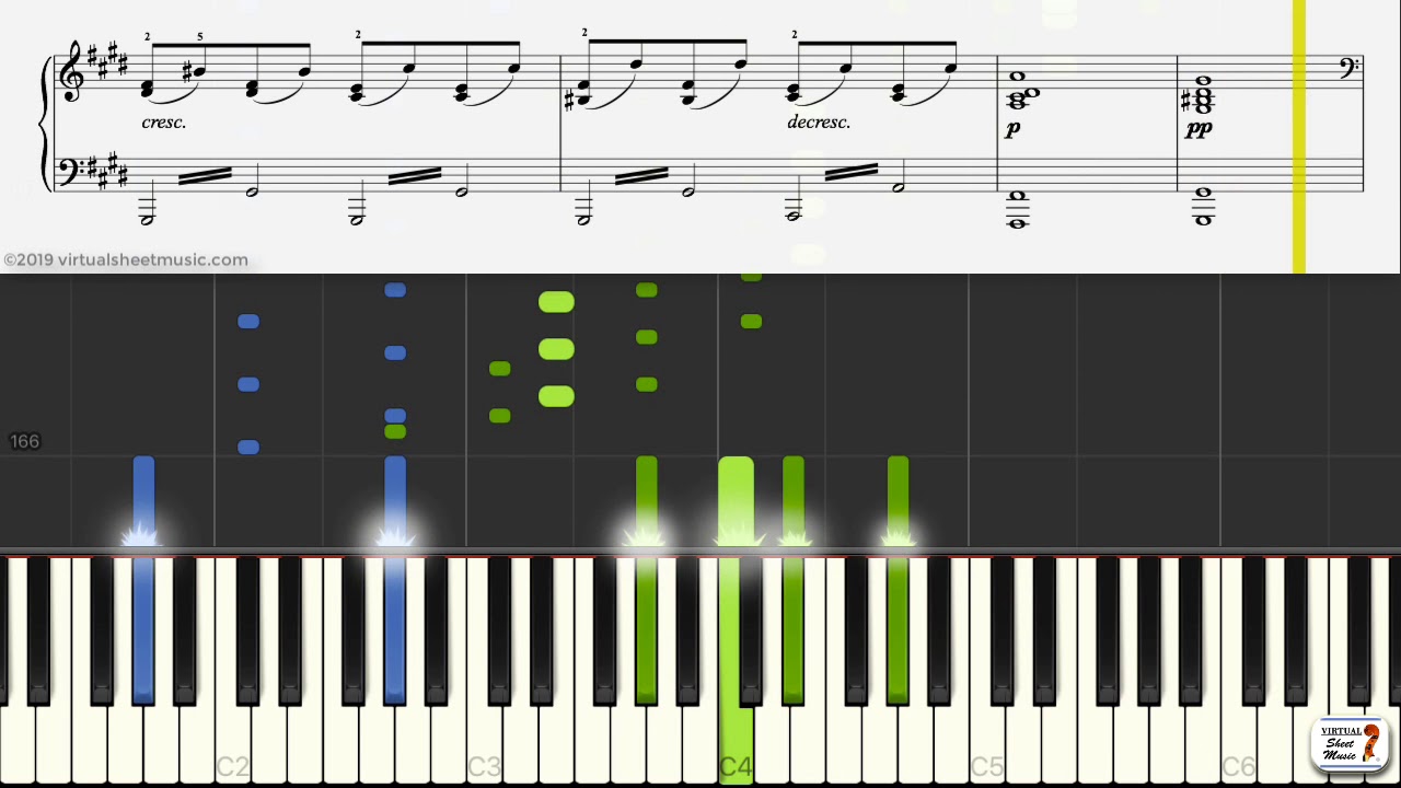 Learn Moonlight Sonata Sheet Music by Beethoven, 3rd movement - Keyboard Practice Video