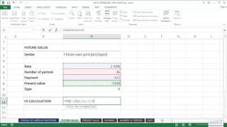 Microsoft Excel Tutorial - Using Excel’s ‘Future Value’ function (=FV)