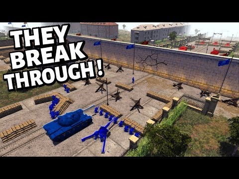 The RED ARMY Attacks the Border Wall  - Blue Army Men Defend ! AMOW