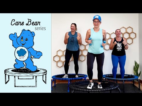 15 Min Rebounder Walk & Talk Workout | Gentle Mini Trampoline Cardio + Weights | Grumpy Bear Edition thumbnail