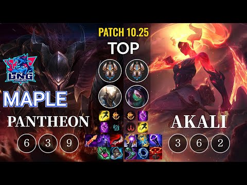 LNG Maple Pantheon vs Akali Top - KR Patch 10.25