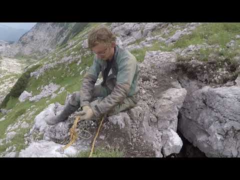 Rigging the entrance of Rowan Cave
