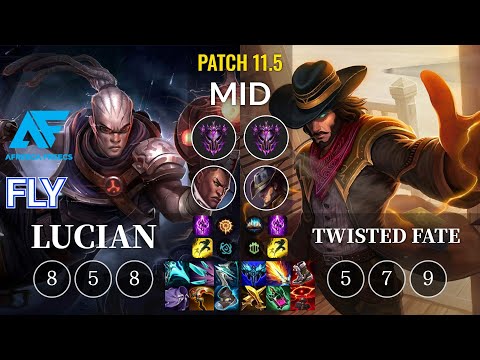 AF Fly Lucian vs Twisted Fate Mid - KR Patch 11.5