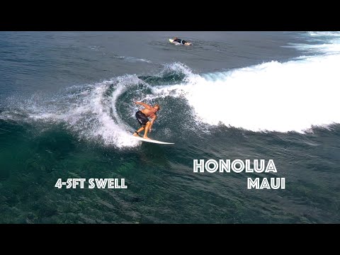 Dia GLASSY na Baía de Honolua 4-5 pés | Imagens de drone em 4K