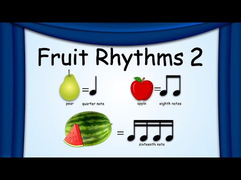 Fruit Rhythms #2 | Learn Basic Music Rhythms with Fruit Names | Green Bean's Music