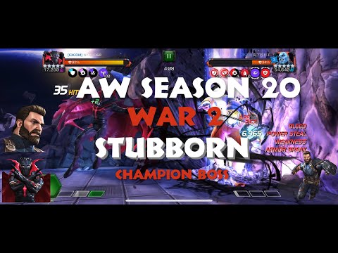 AW Season 20 War 2||Stubborn||Bug Found||Early Kills?||Marvel Contest of Champions (MCOC)
