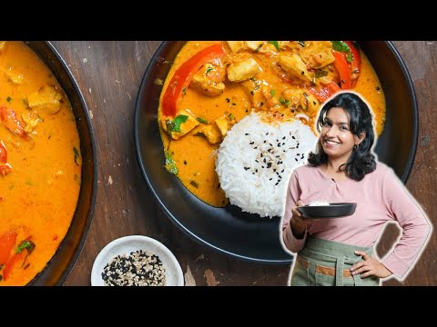 Shiba's chicken curry with peppers & coconut milk - super delicious & easy!