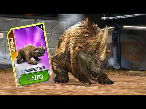 NEW CENOZOIC HYBRID RHINOPROTODON MAX LEVEL FEEDING | BATTLE | JURASSIC WORLD THE GAME