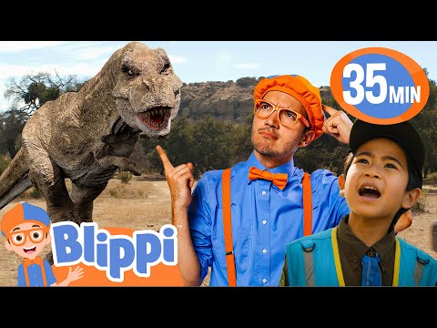 Blippi Visits T-Rex Ranch! | BEST OF BLIPPI TOYS! | Dinosaur Videos for Kids
