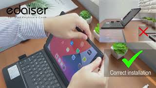 edaiser swivel iPad keyboard case installation and bluetooth connection 10 2 9th 8th 7th generation