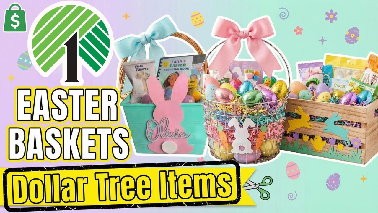 Dollar Tree Easter Basket Makeover with Cricut | 2 Different Looks!