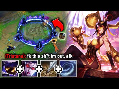 We made Tristana rage quit with our condemn cage bot comp - League of Legends
