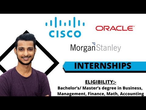 Cisco, Oracle, Morgan Stanley Internship | Freshers | Work Hrom Home