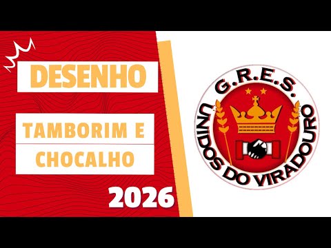 Desenho de Tamborim e Chocalho - Viradouro - Carnaval 2026.