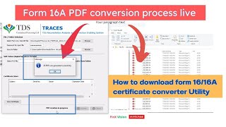 How to convert Form 16A zip file into PDF and download the Form 16 converter utility #live
