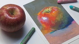 오일파스텔 기초/ (Full영상) 사과를 예쁘게 그리는 방법