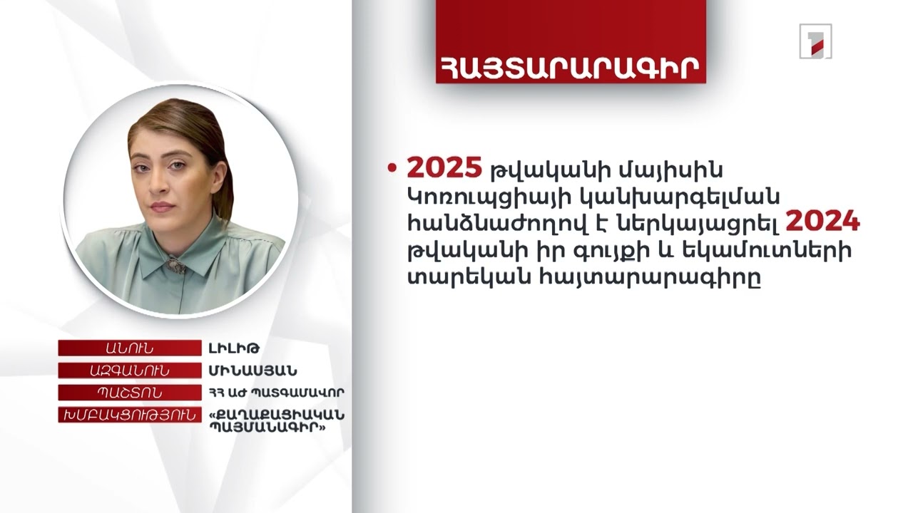 Բանկային հաշվին՝ 873 հազար, կանխիկ՝ 300 հազար դրամ. ՀՀ ԱԺ պատգամավոր Լիլիթ Մինասյանի հայտարարագիրը