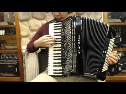 SCANPOLXIVH120BK -  Black Scandalli Polifonico XIV Piano Accordion LMMH 41/120 $6999