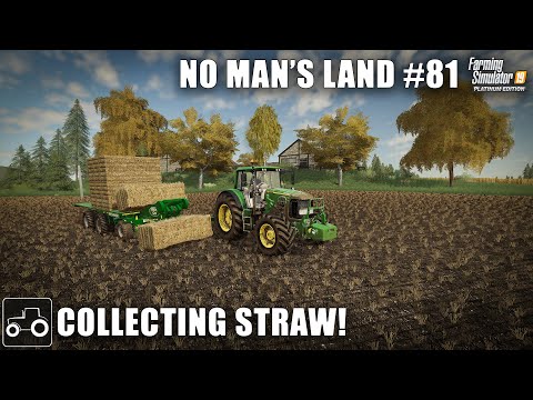 Harvesting Barley, Canola & Baling Straw No Man's Land #81 Farming Simulator 19 Timelapse