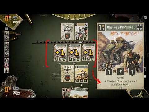 Kards DE-Italy deck "German Alpine" 3 (how I deployed four "GEBIRGS-PIONIER 95")