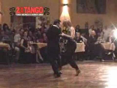  Gabriel Missé  and  Alejandra Mantinan  are  dancing  to  the  tango  "  Pavadita  "