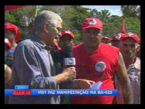 Caminhada MST   06 05 2014   repórter Guilherme Santos   Cidade Alerta BA