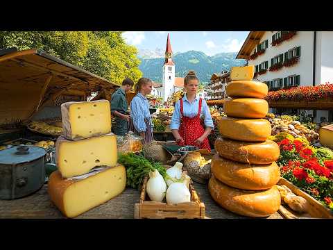 Swiss cheese from Alpine Milking Cows 🐄 Raclette - the king of cheeses at Swiss markets