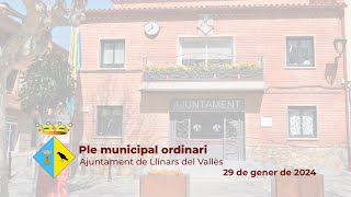 Ple ordinari del dia 29 de gener de 2024